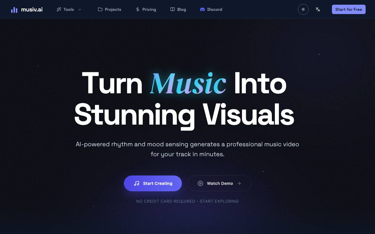 Musiv website preview