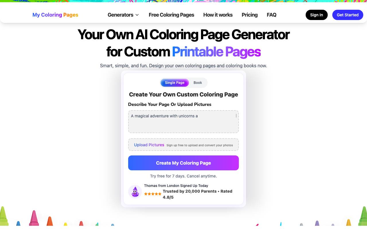 My Coloring Pages website preview
