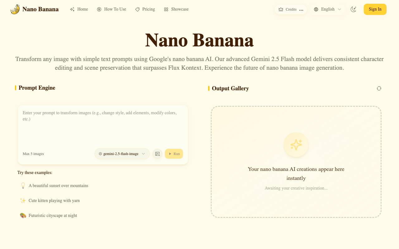 Nano Banana Dev website preview