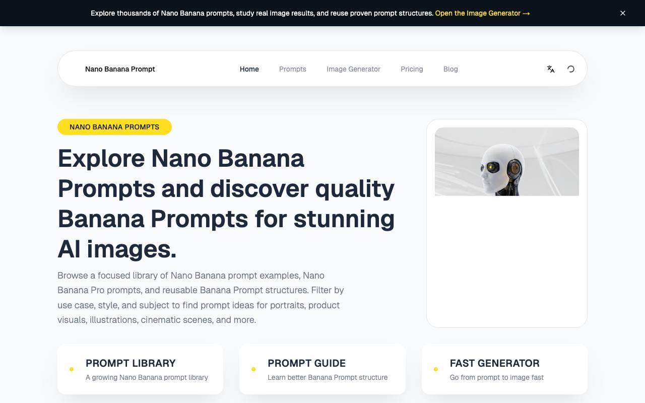 Nano Banana Prompts screenshot