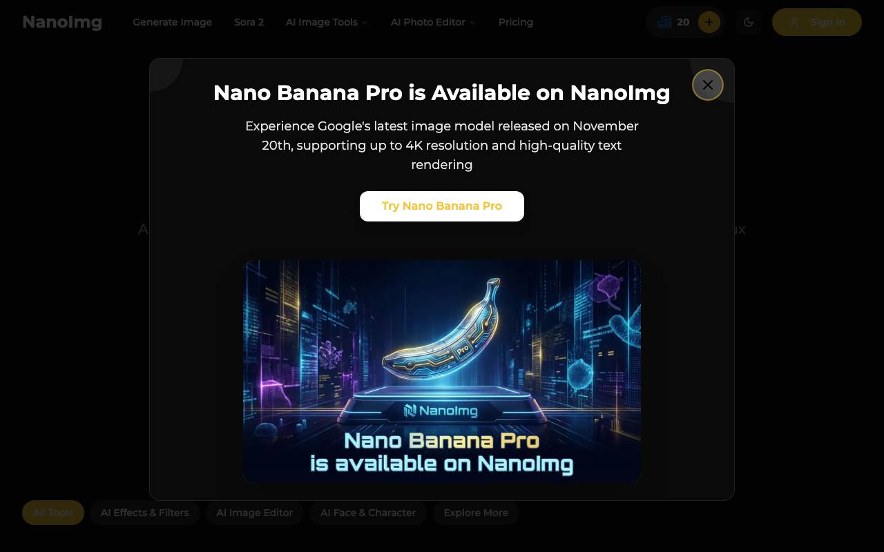 NanoImg website preview