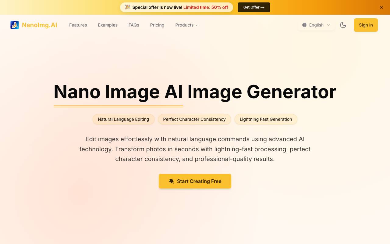 NanoImg.AI website preview
