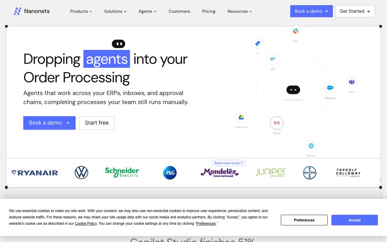 Nanonets website preview