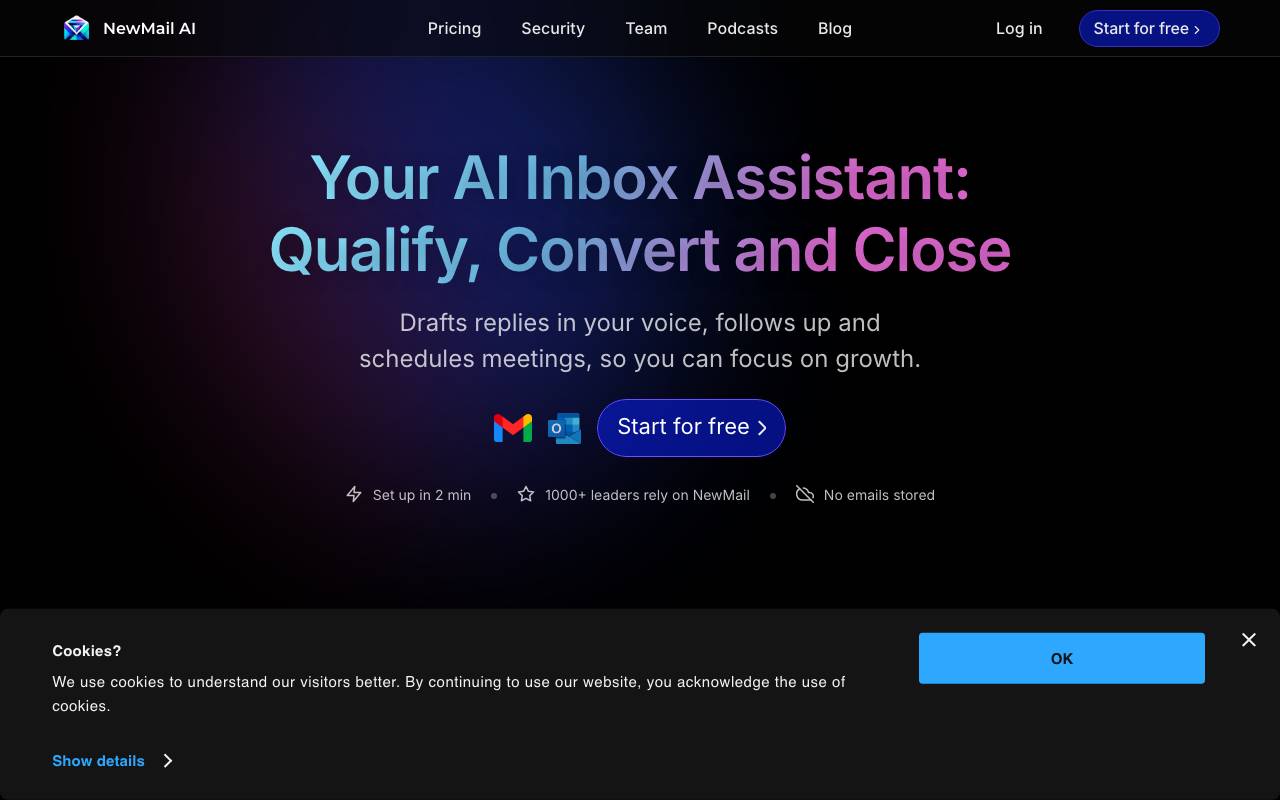 NewMail AI website preview