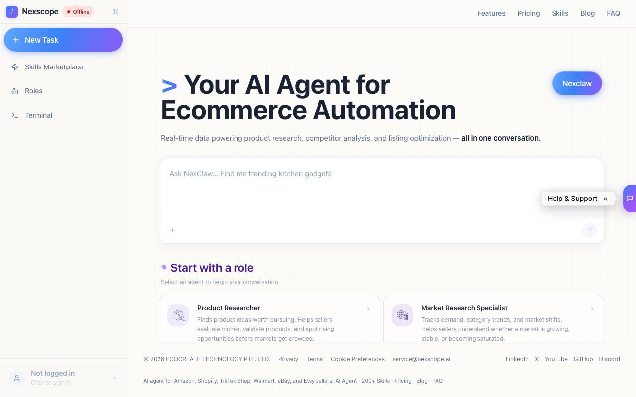 Nexscope website preview
