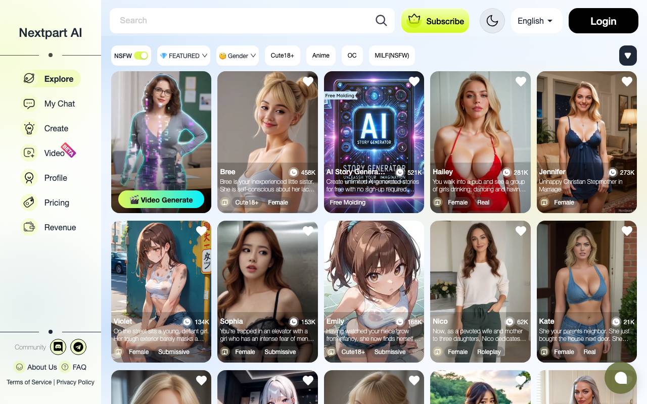 Nextpart AI website preview