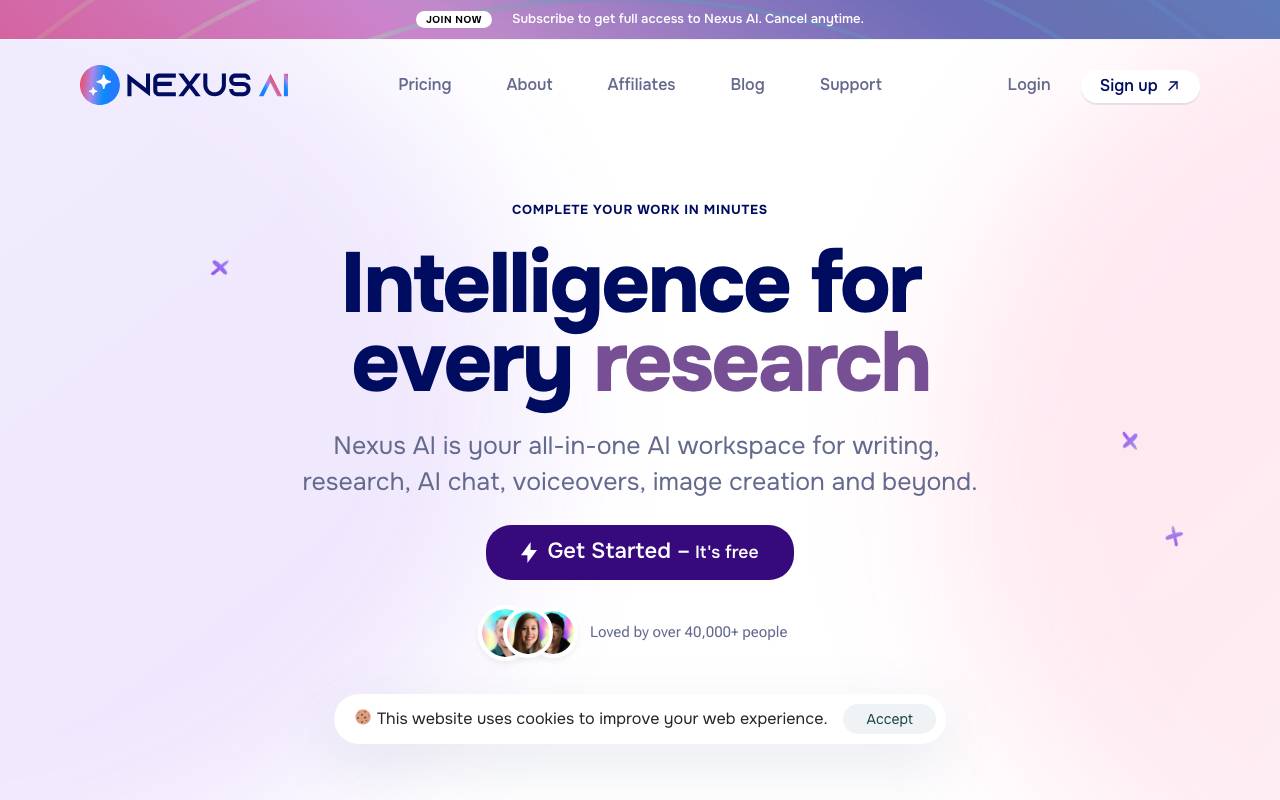 Nexus AI website preview