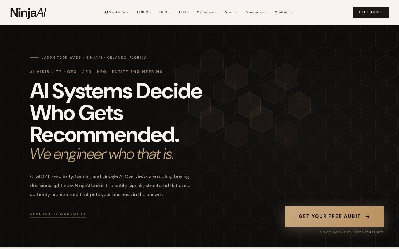 NinjaAI website preview