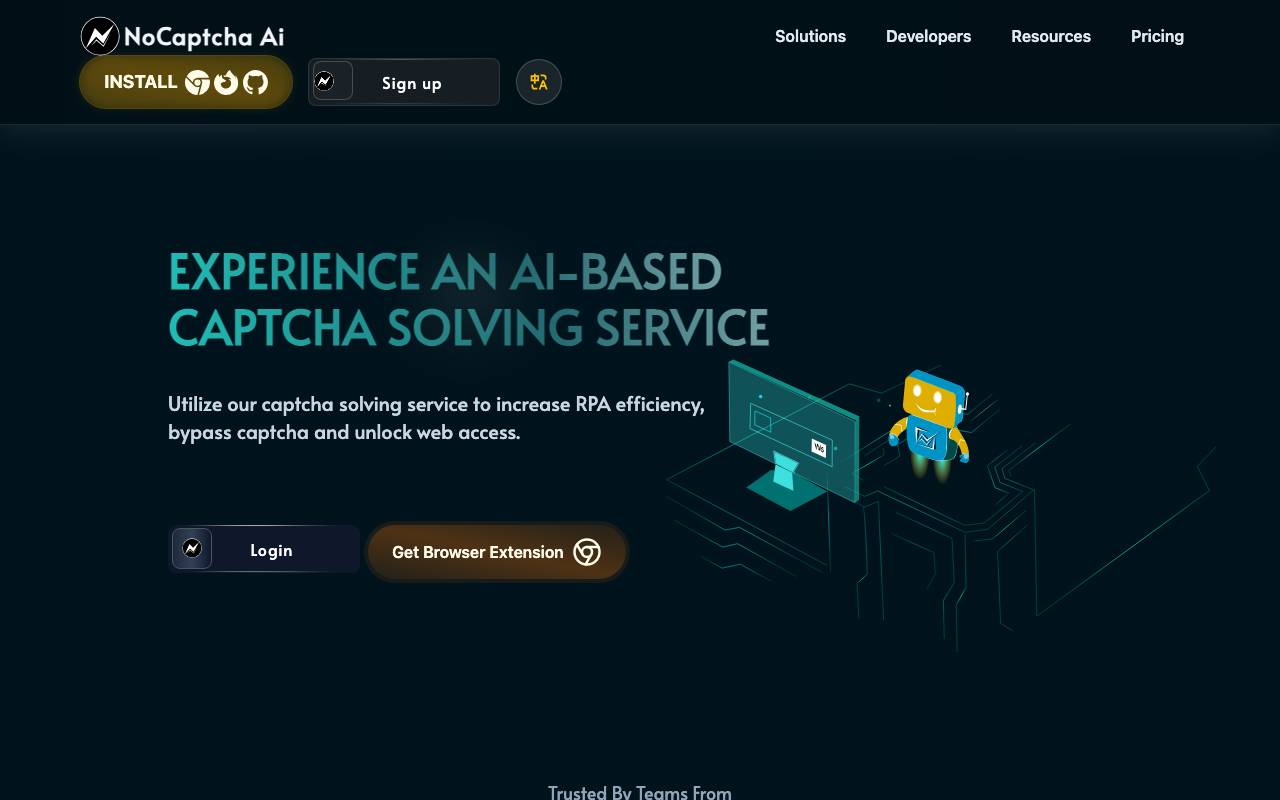 NoCaptcha AI website preview
