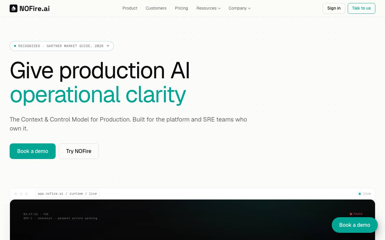 NOFire AI website preview