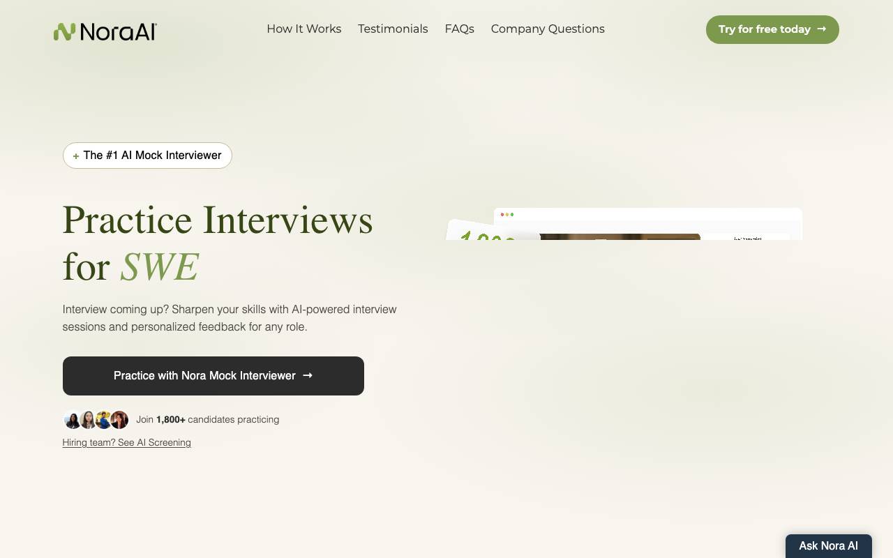 Nora AI website preview