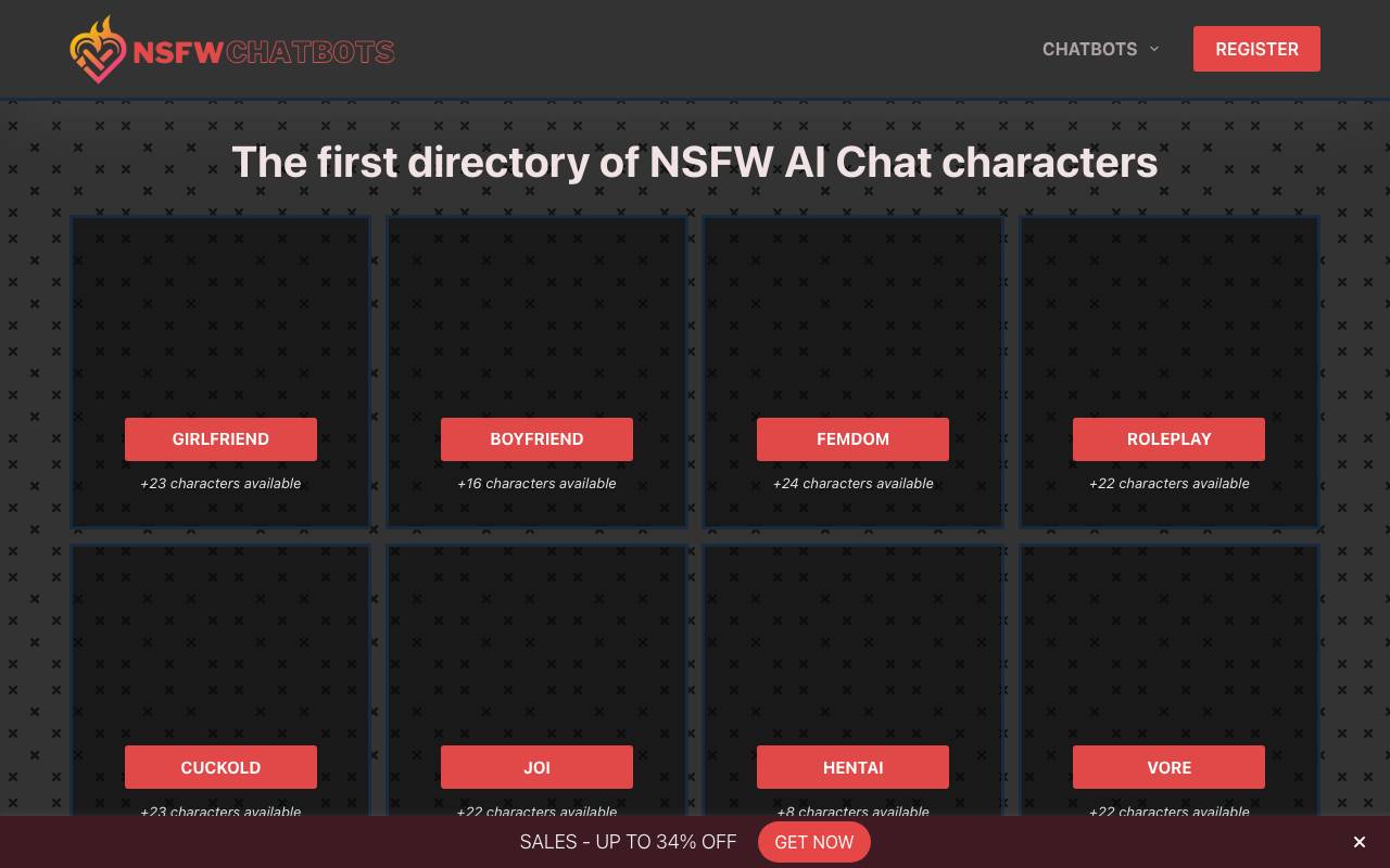 NSFW AI Chat website preview