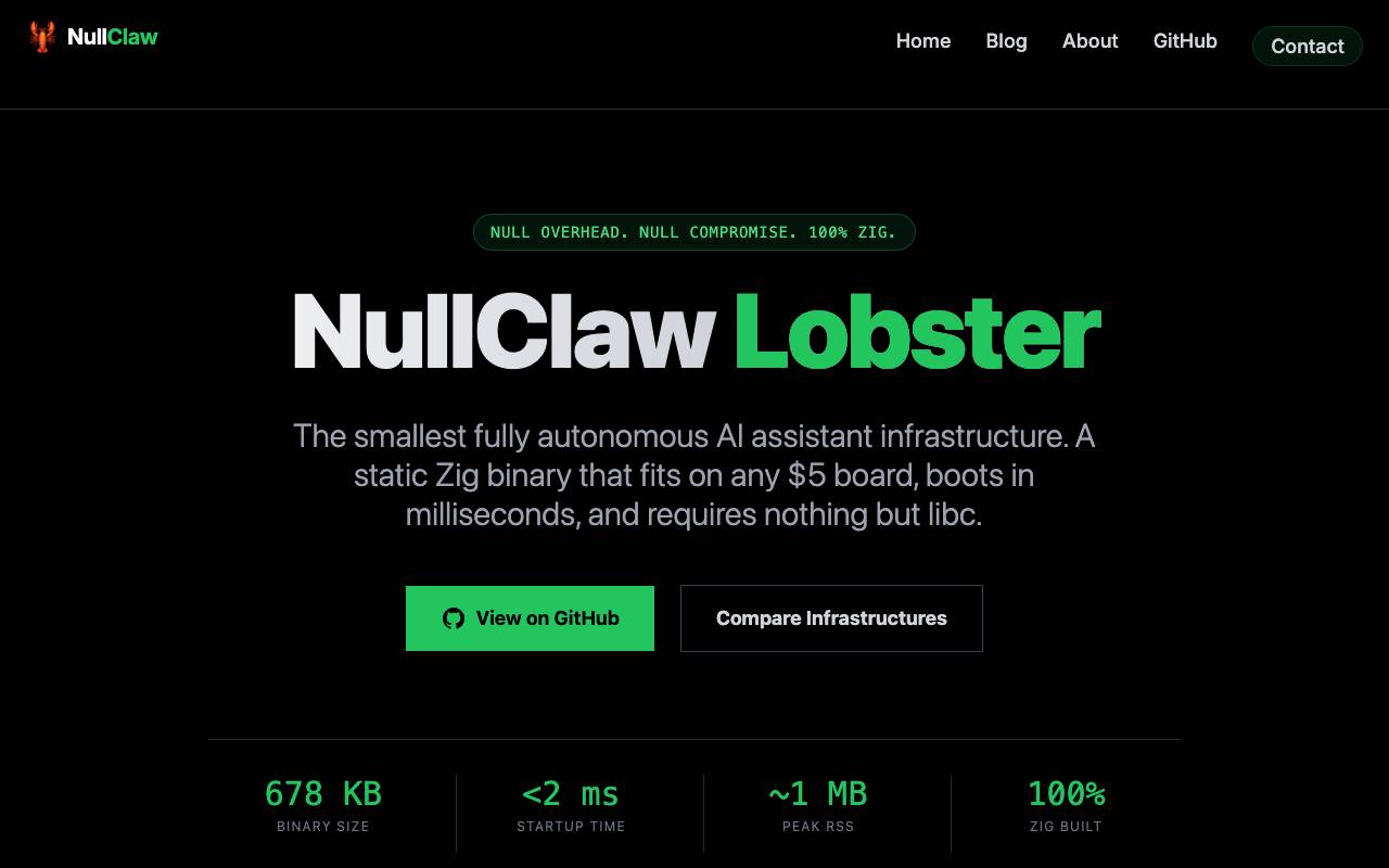 NullClaw website preview