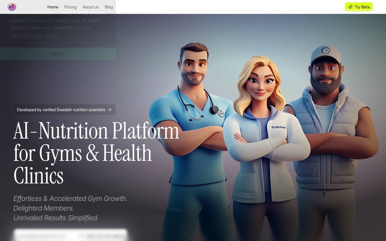 Nutrish.ai website preview
