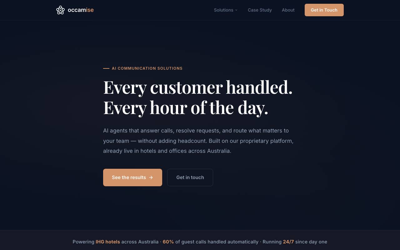 Occamise website preview