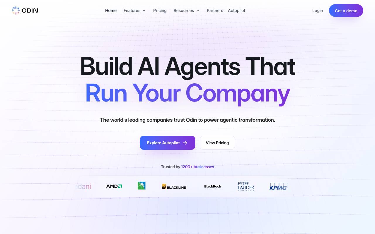 Odin AI website preview