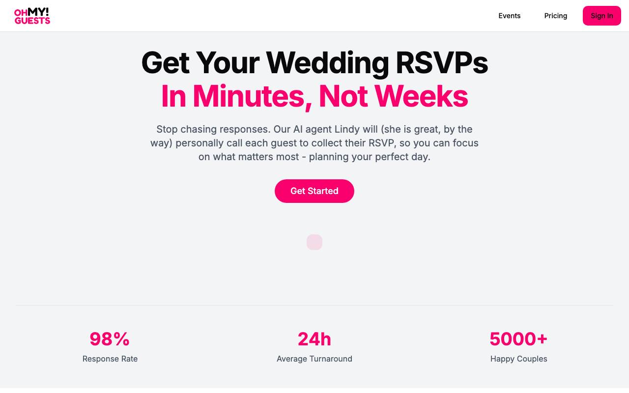 Oh My Guests website preview