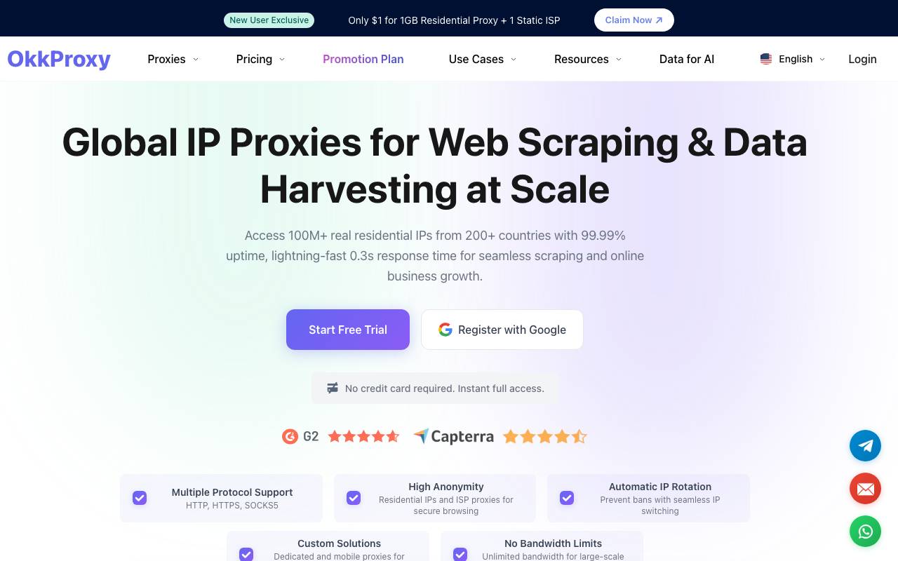 OkkProxy website preview