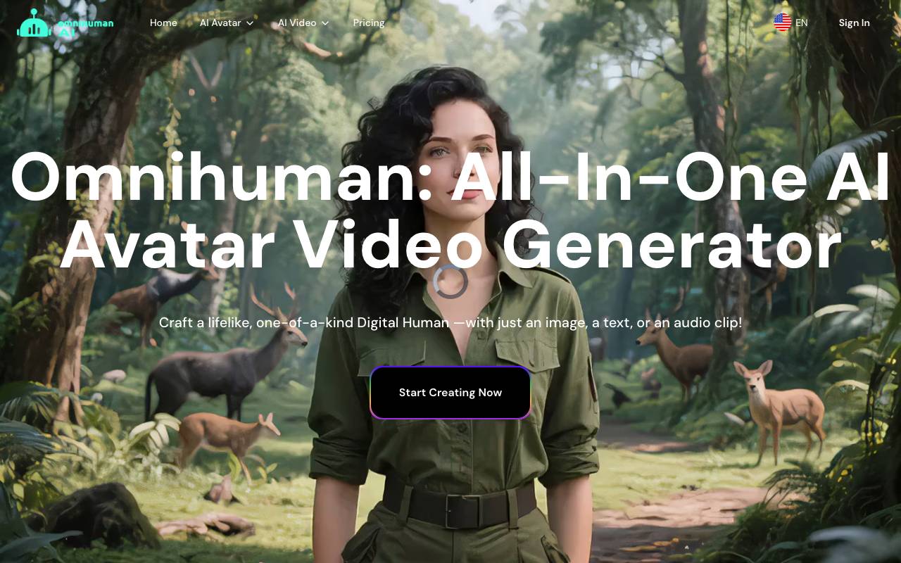 OmnihumanAI website preview