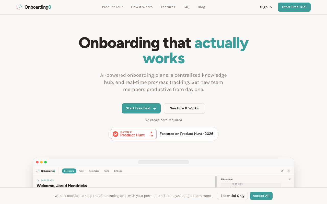 Onboarding0 website preview