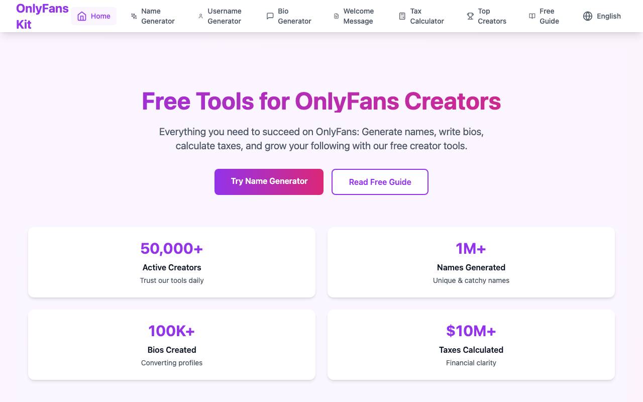 OnlyFansKit website preview