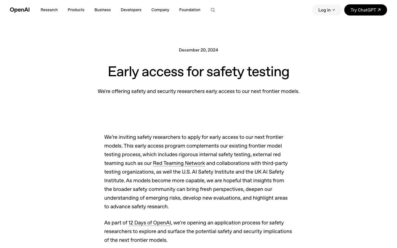 OpenAI o3 website preview