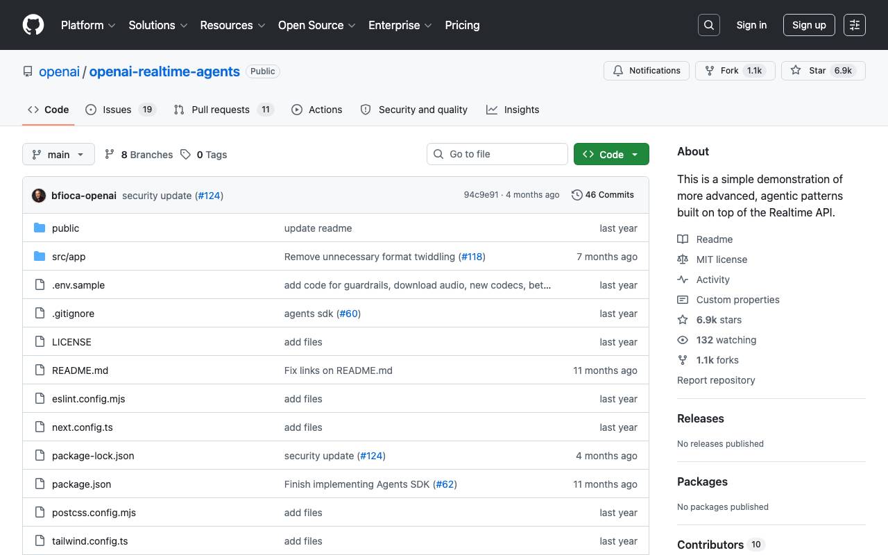 OpenAI Realtime Agents website preview