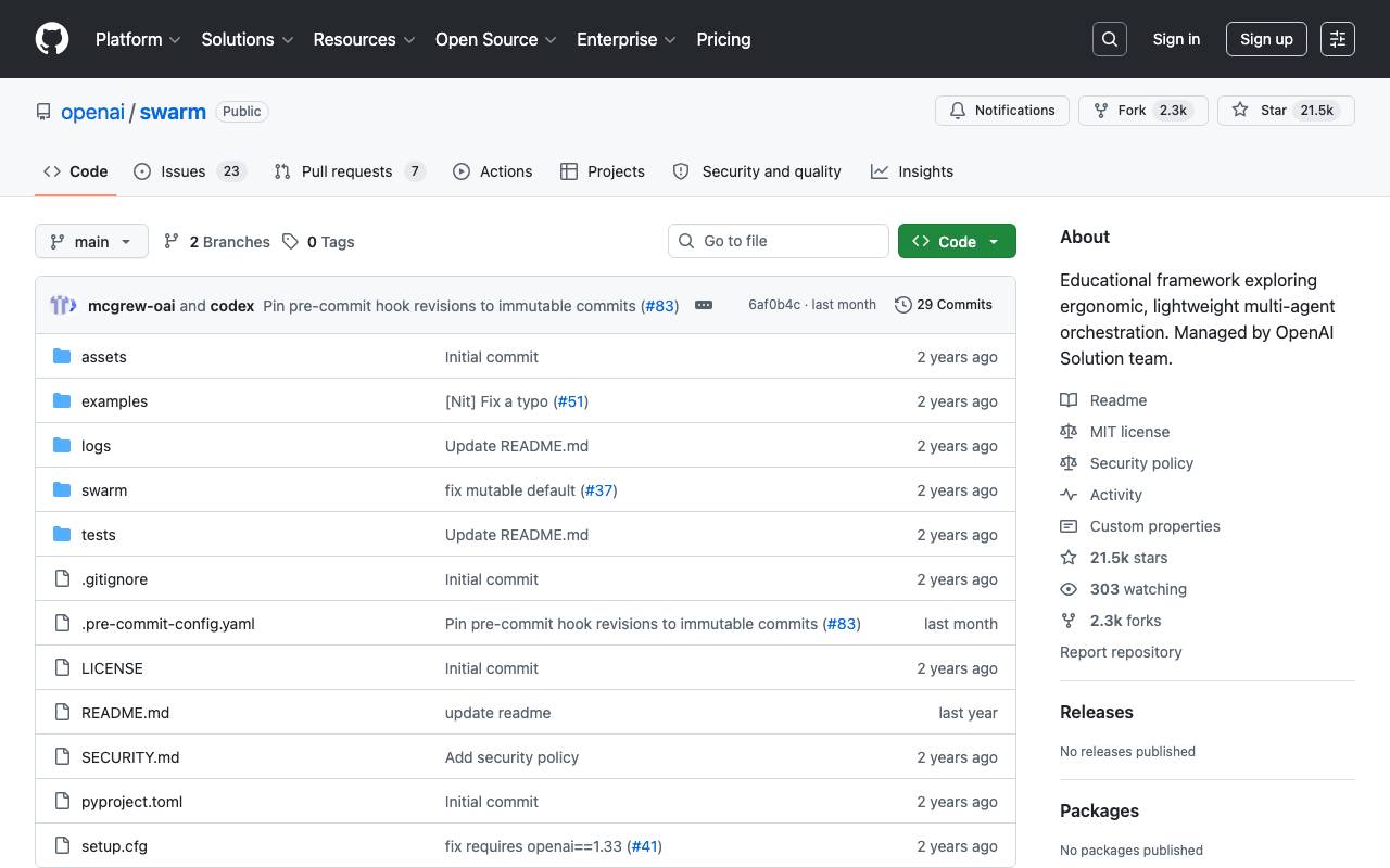 OpenAI Swarm website preview