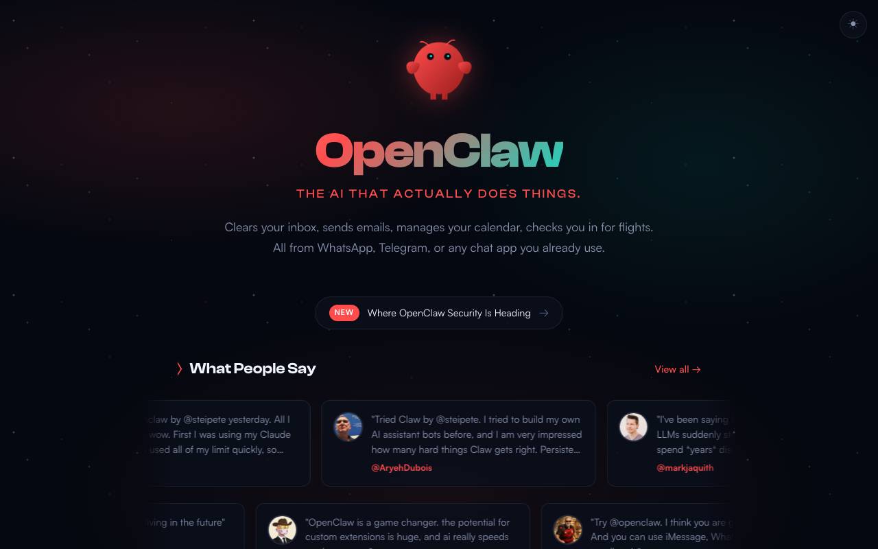 OpenClaw (Moltbot) website preview