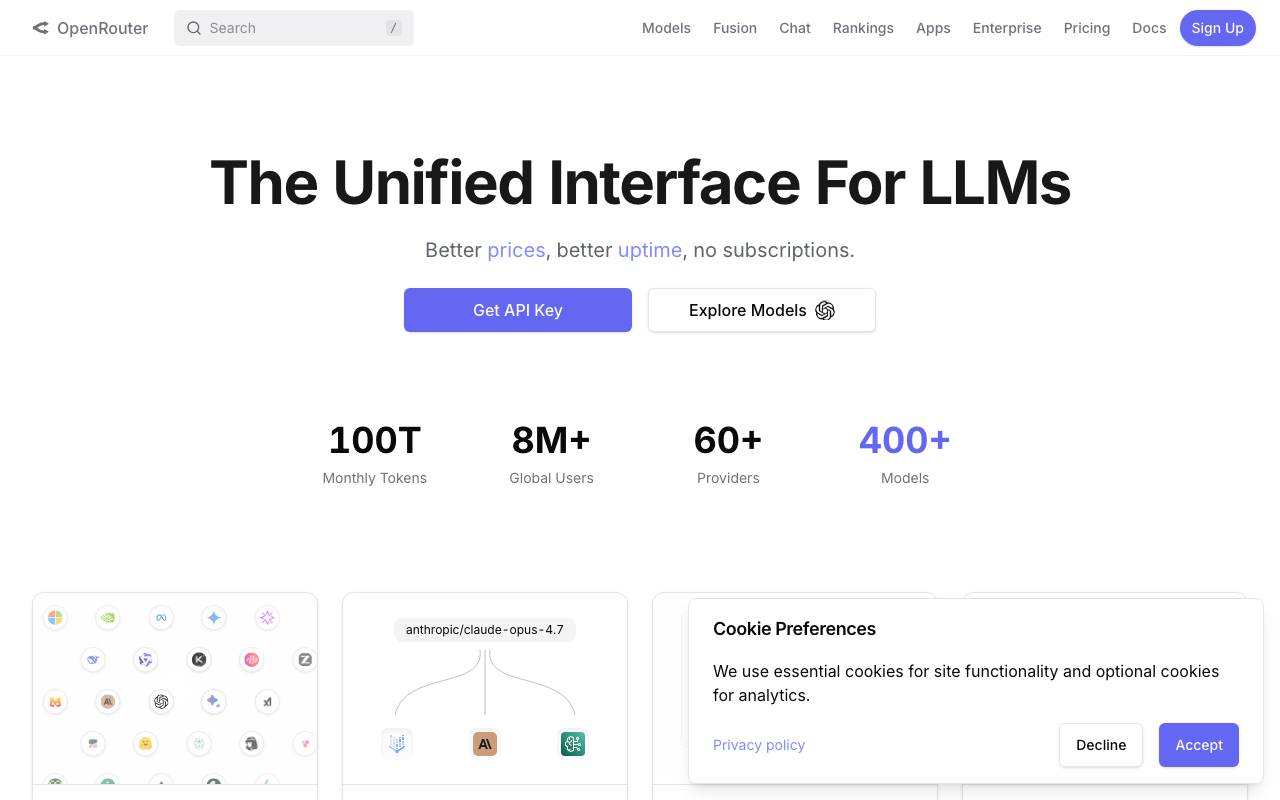 OpenRouter website preview