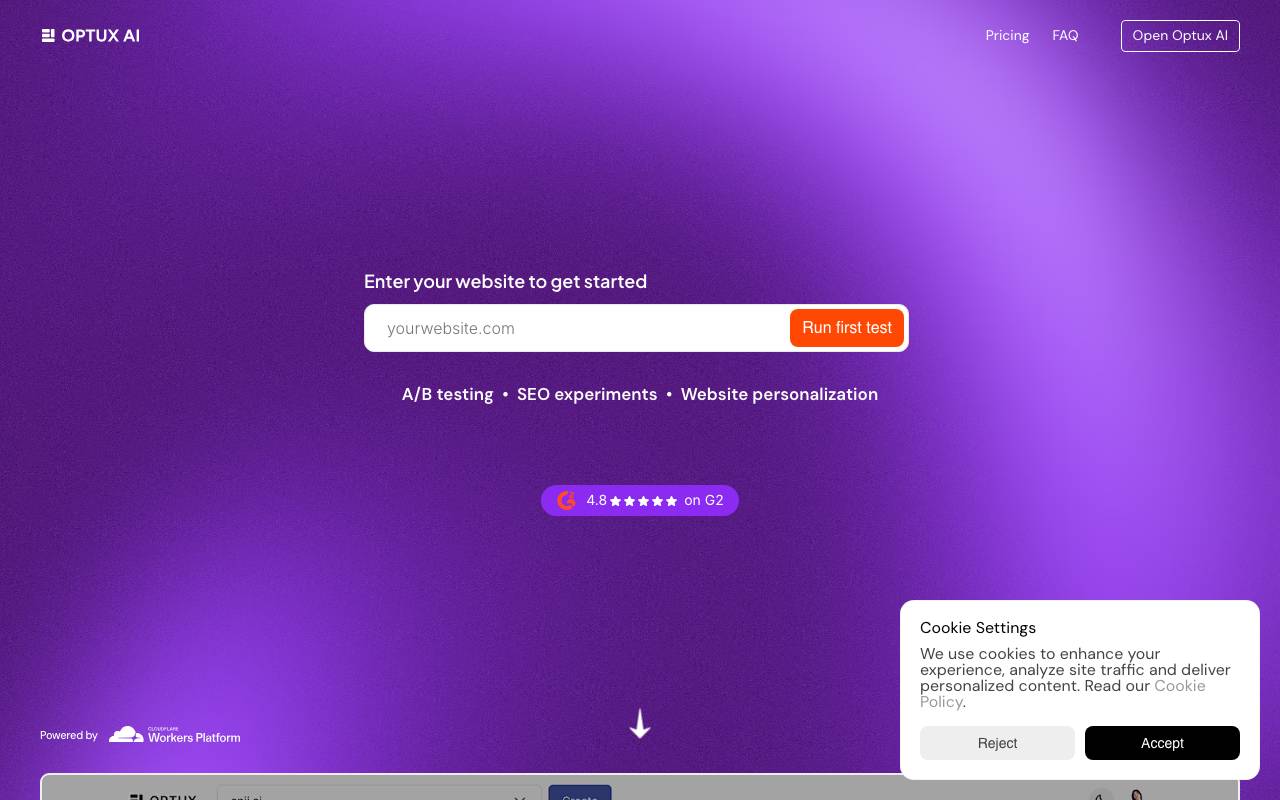 OPTUX website preview