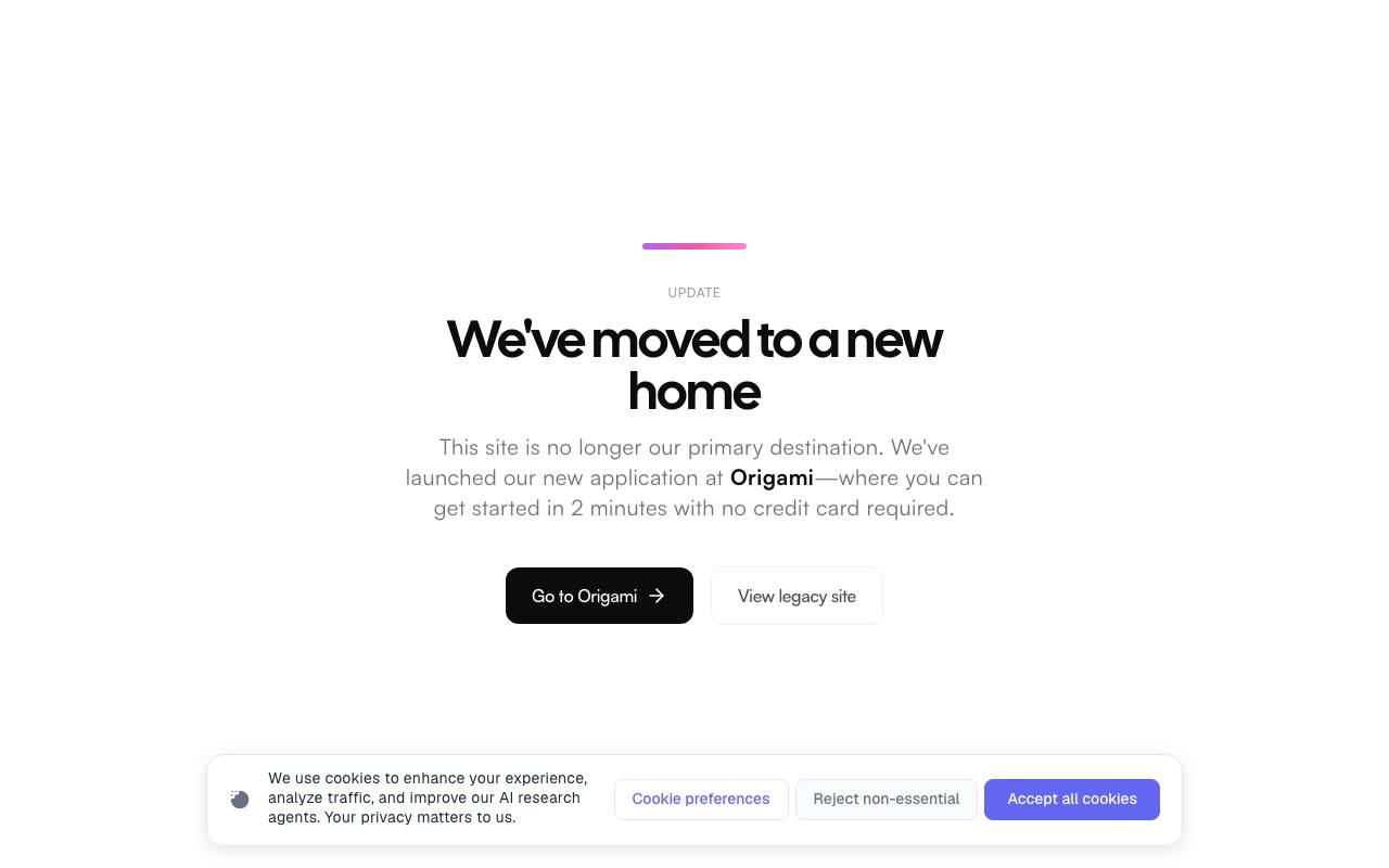 Origami Agents website preview