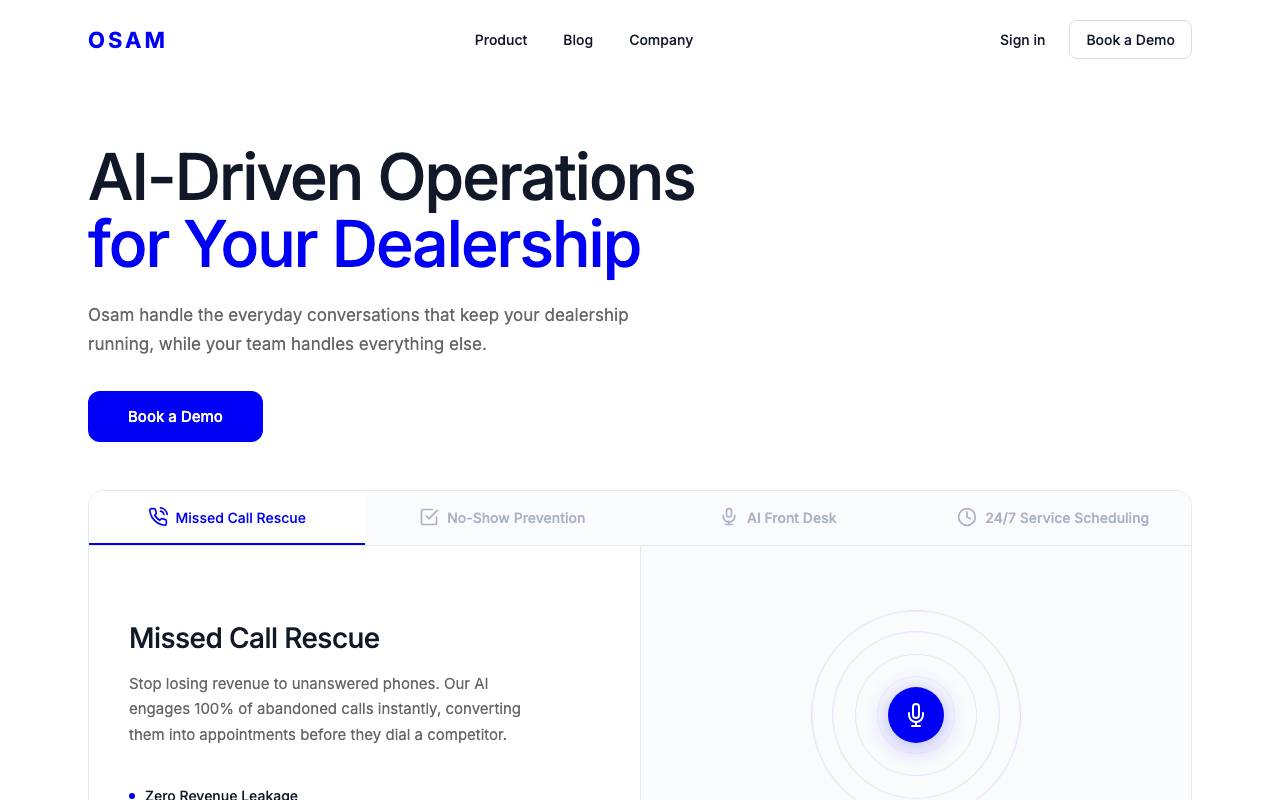 Osam website preview