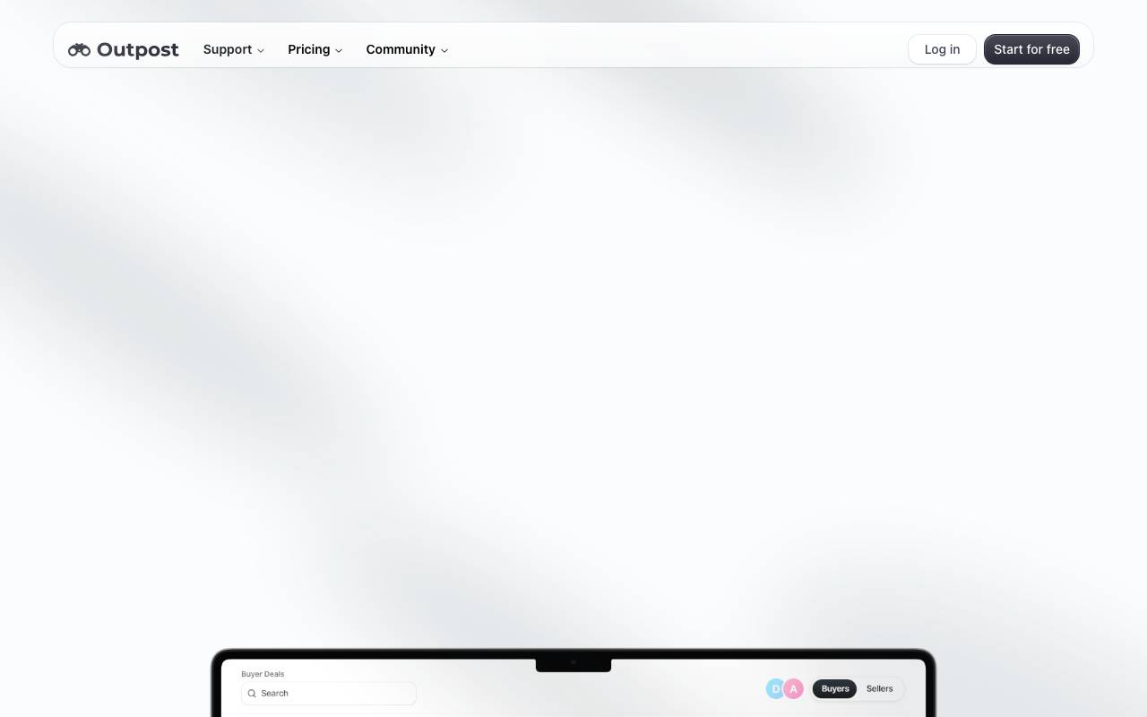 Outpost CRM website preview