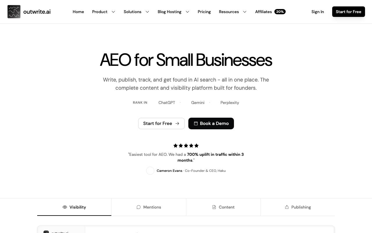 outwrite.ai website preview