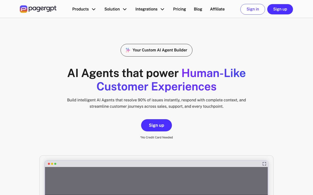 PagerGPT website preview
