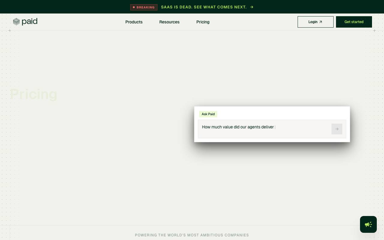 Paid.ai website preview