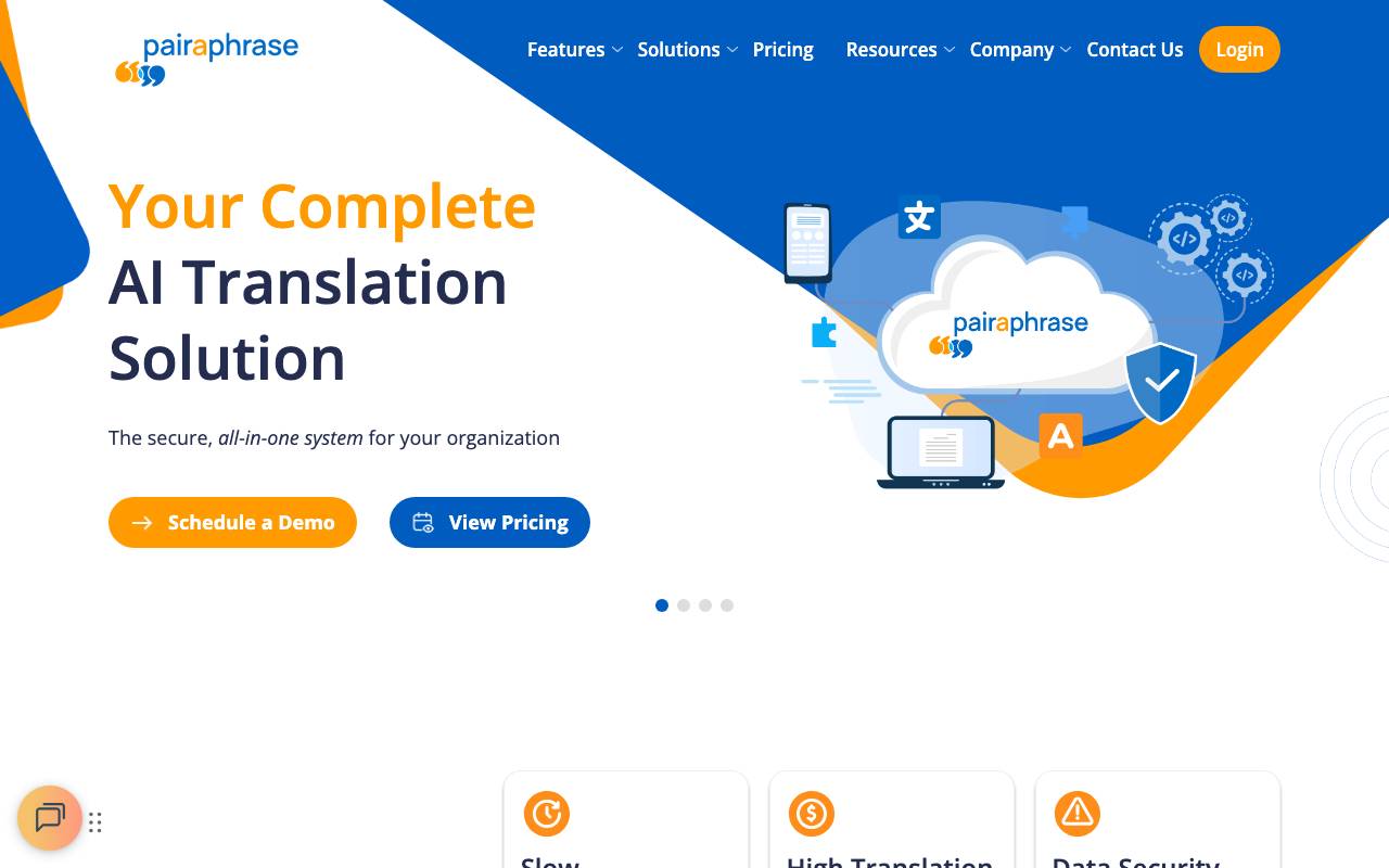 Pairaphrase website preview