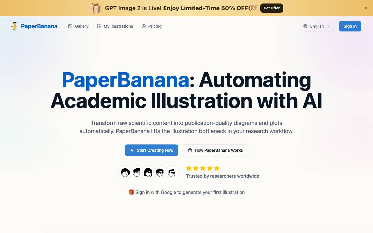 PaperBanana website preview