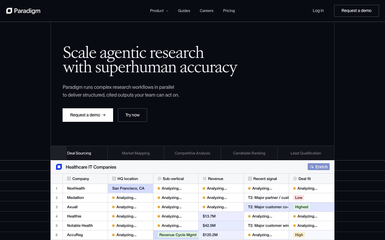 Paradigm AI website preview