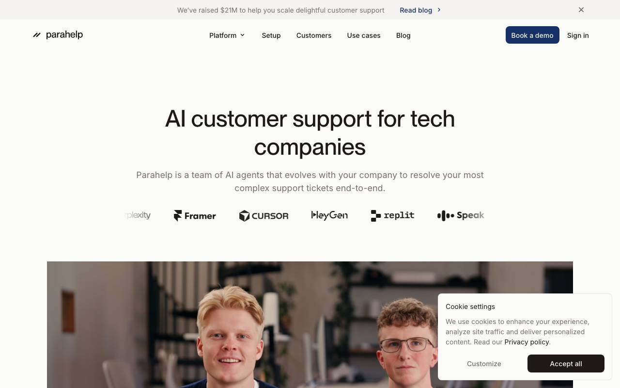 Parahelp website preview