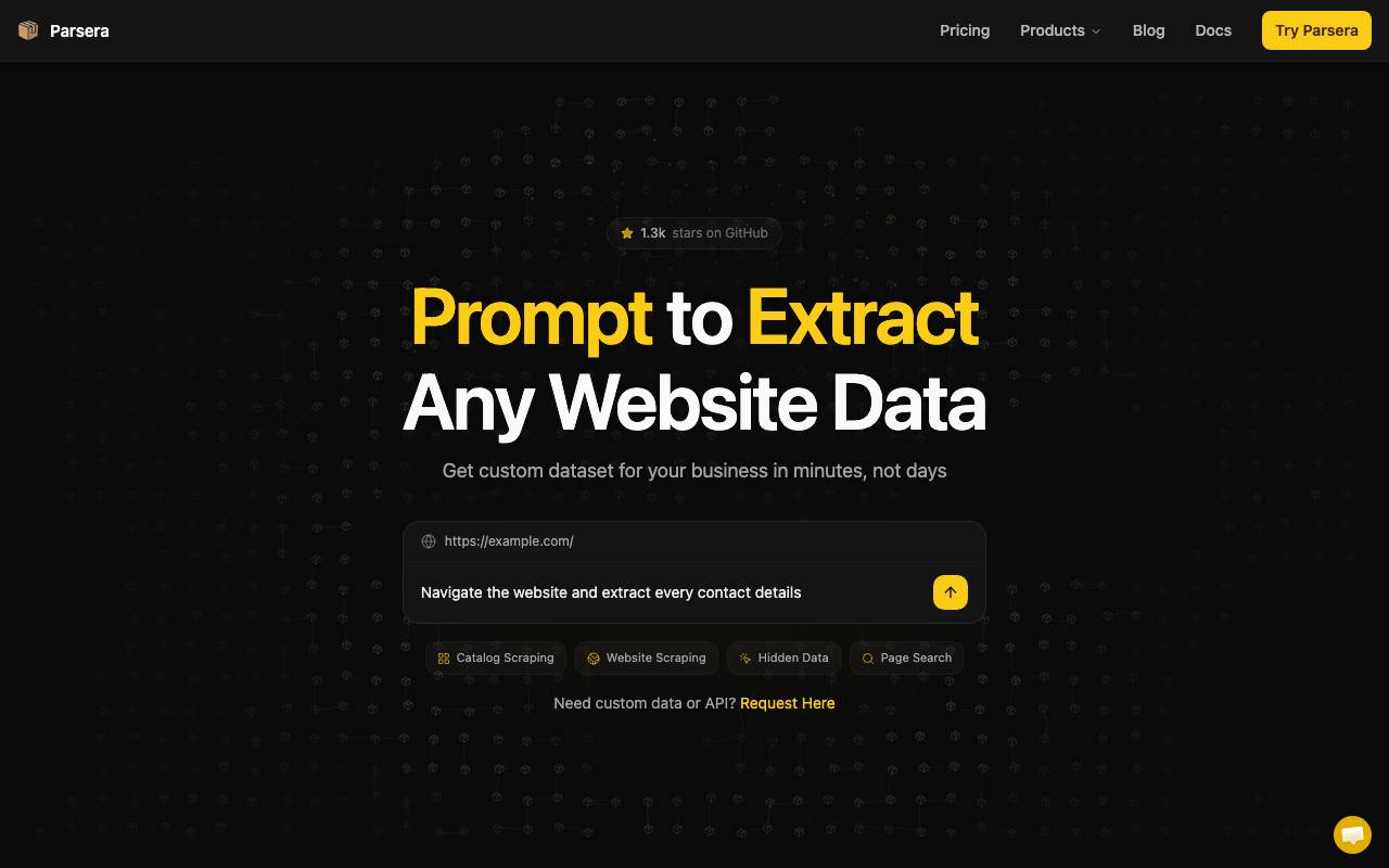 Parsera website preview