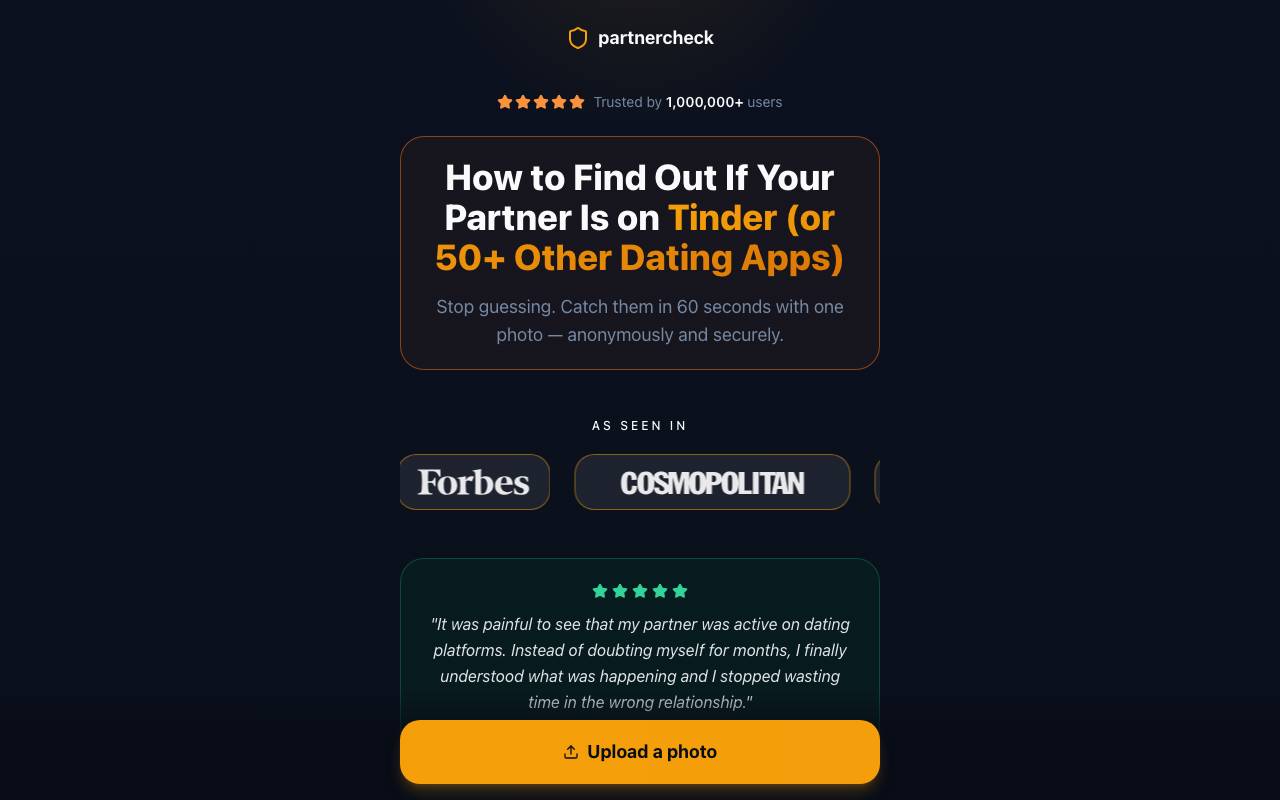 PartnerCheck website preview