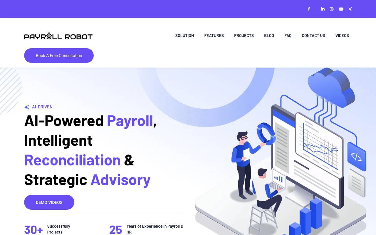 Payroll Robot website preview