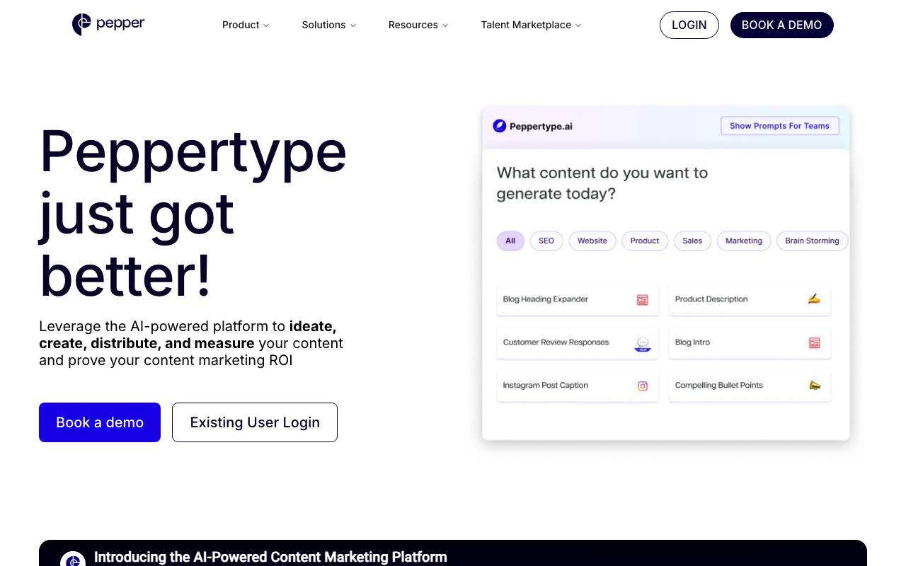 Peppertype.ai website preview