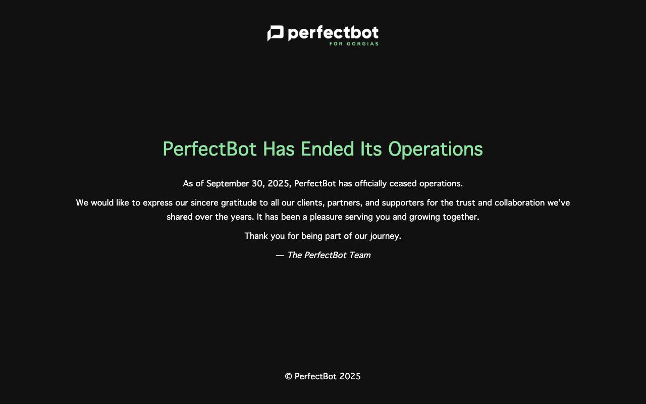 PerfectBot website preview