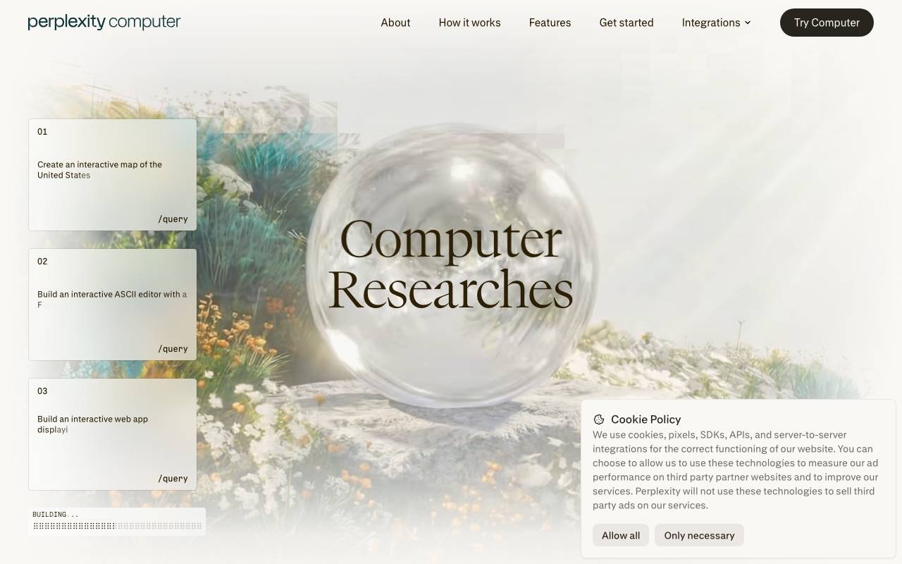 Perplexity Computer website preview