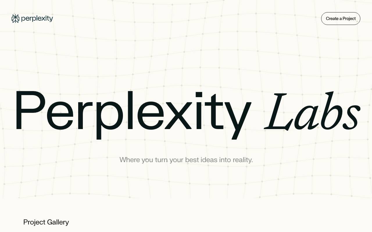 Perplexity Labs website preview