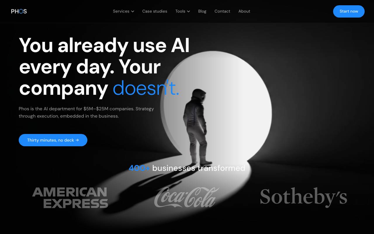 Phos AI Labs website preview