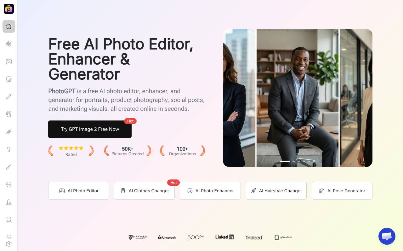 PhotoGPT website preview